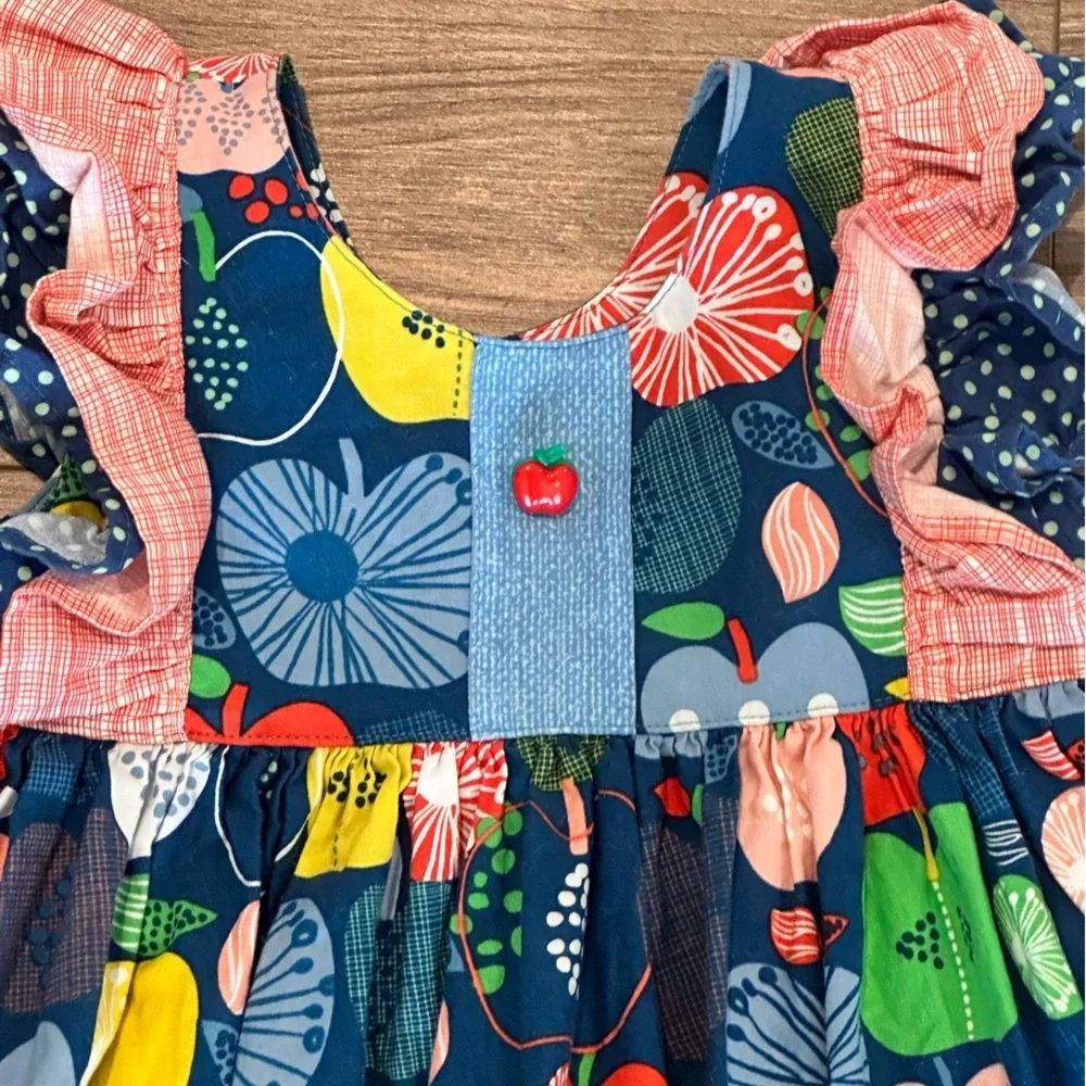 Emmi Lee Girls 6 Apple Ruffle Dress